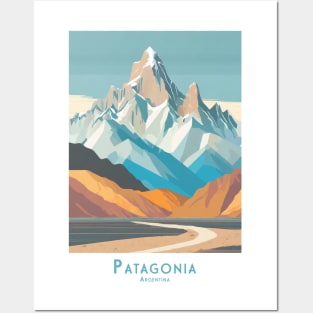 Argentina minimastic Majestic Patagonia Peak Posters and Art